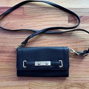 Womens Date Night Black Wallet/Cell Phone Crossbody Purse l Black
